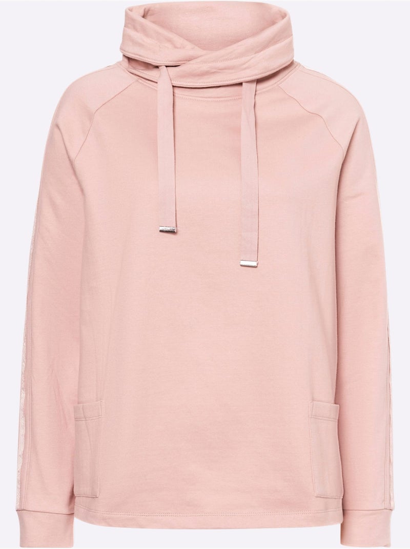 Sweatshirt Pur Coton - Taille Standard - helline Poudre - Kiabi