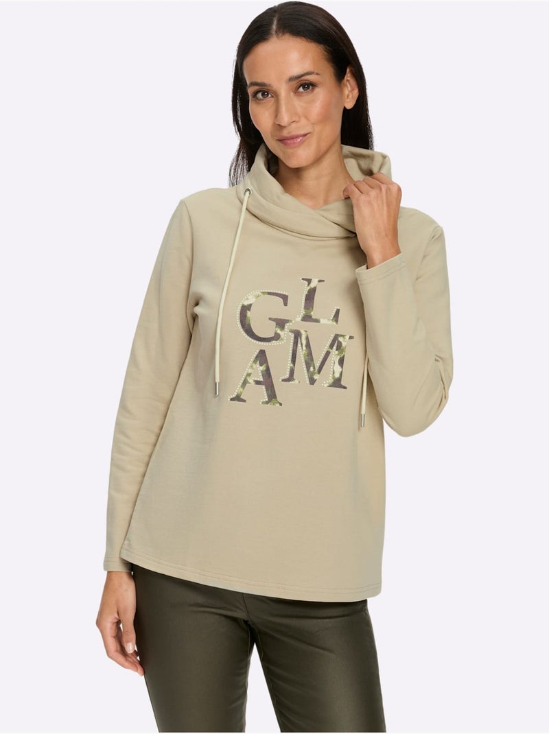 Sweatshirt Pur Coton - Taille Standard - Helline Sable - Kiabi