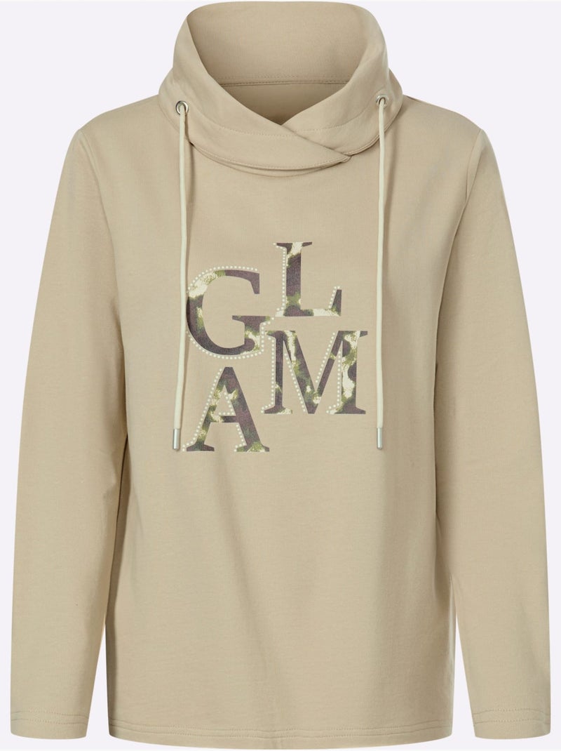 Sweatshirt Pur Coton - Taille Standard - Helline Sable - Kiabi