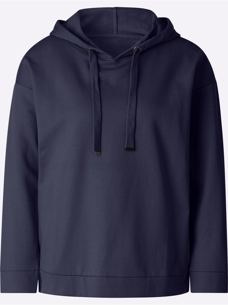 Sweatshirt pur coton - taille standard - witt Bleu marine - Kiabi