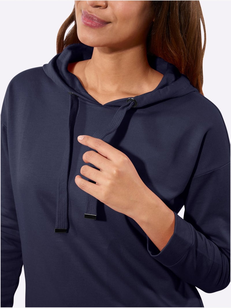 Sweatshirt pur coton - taille standard - witt Bleu marine - Kiabi