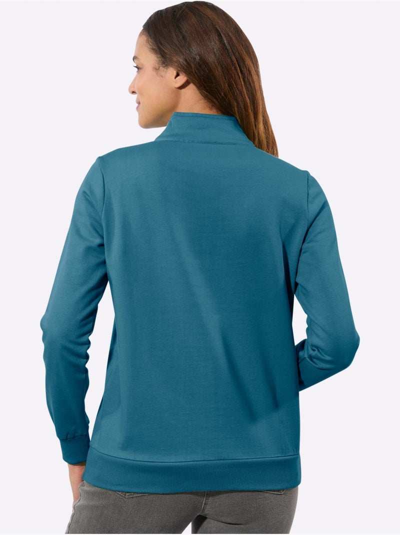 Sweatshirt pur coton - taille standard - witt Bleu topaze - Kiabi
