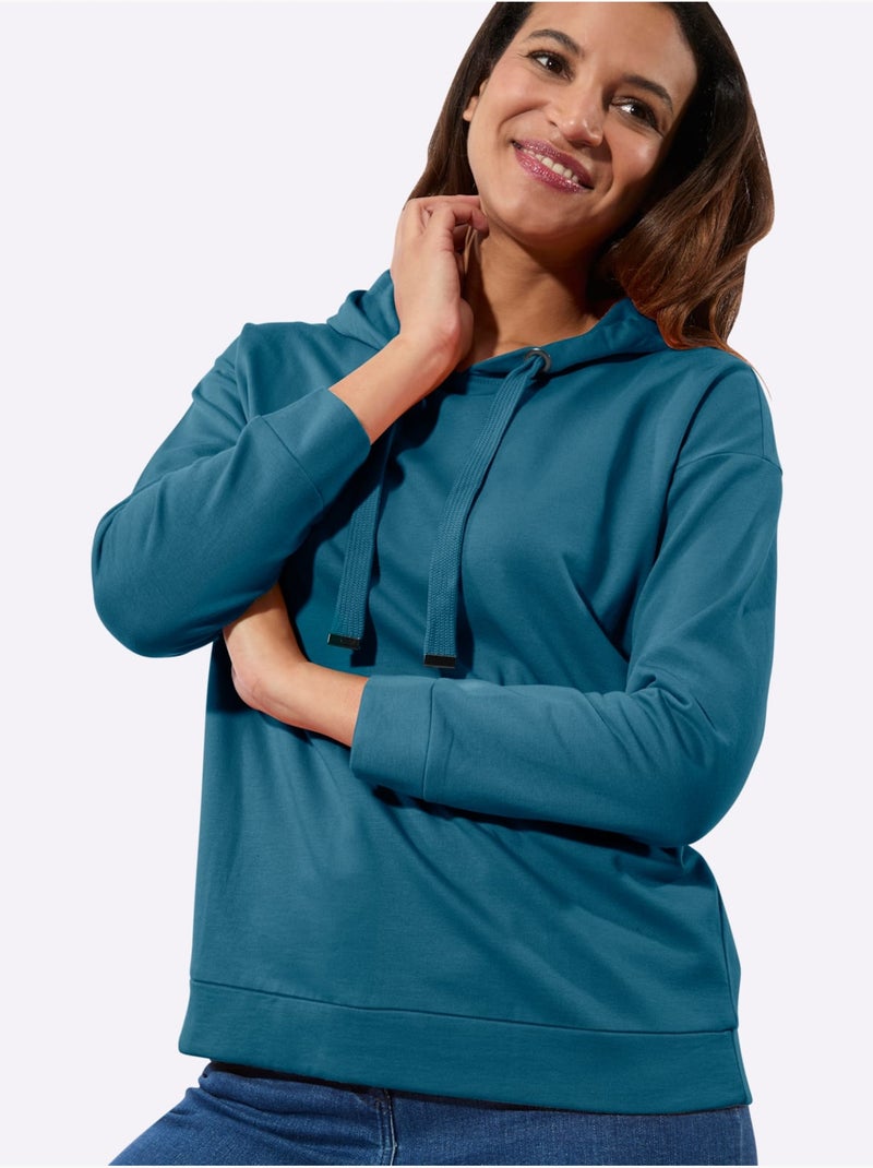 Sweatshirt pur coton - taille standard - witt Bleu topaze - Kiabi