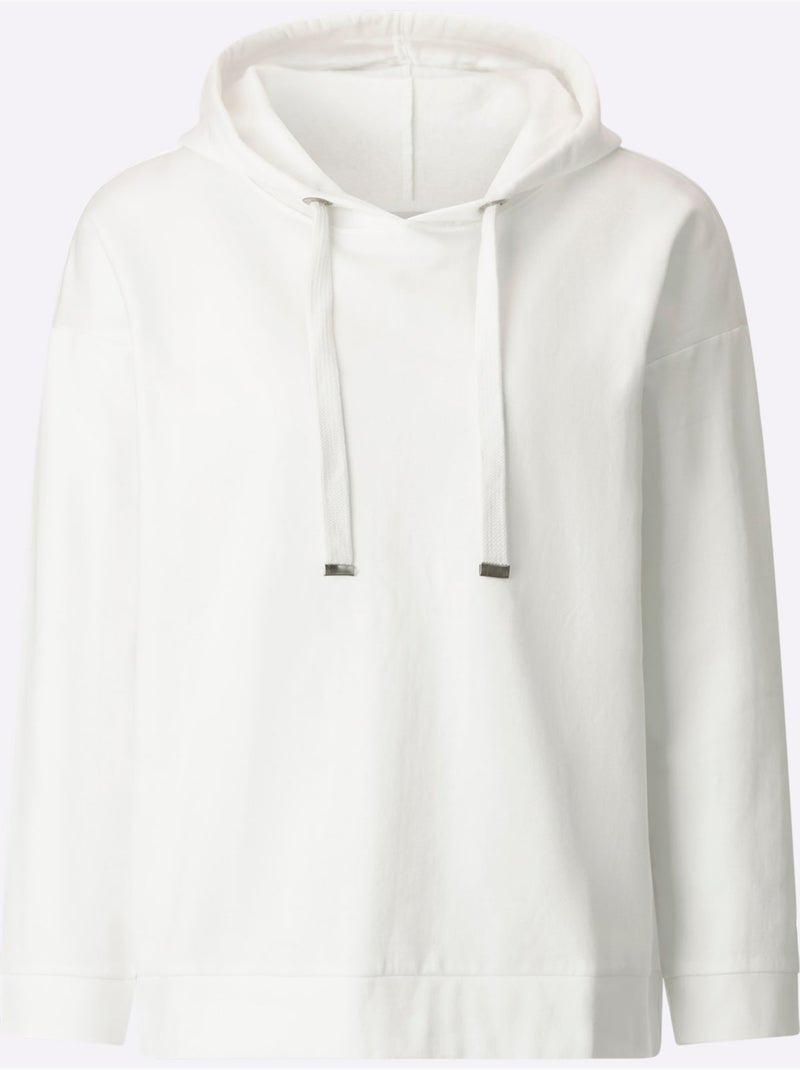 Sweatshirt pur coton - taille standard - witt Ecru - Kiabi