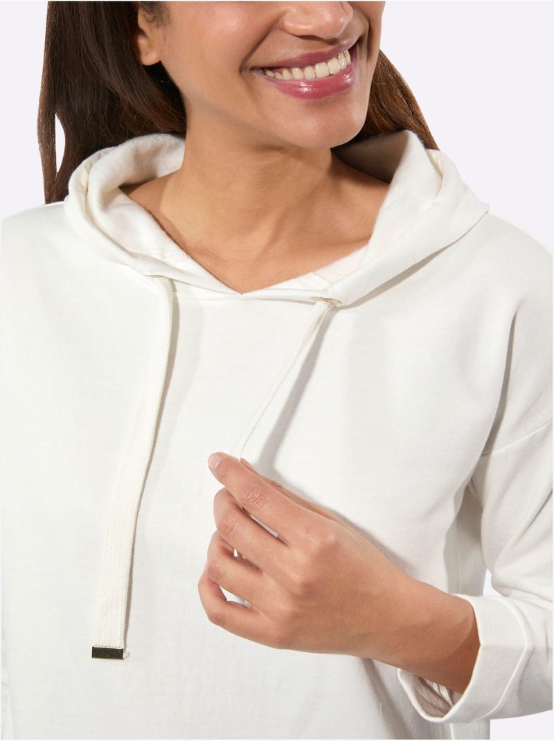 Sweatshirt pur coton - taille standard - witt Ecru - Kiabi
