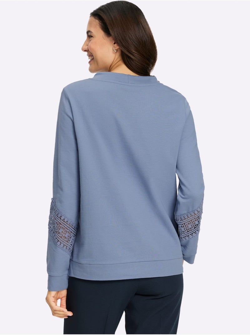 Sweatshirt Pur Coton - Taille Standard - Witt Gris tourterelle - Kiabi