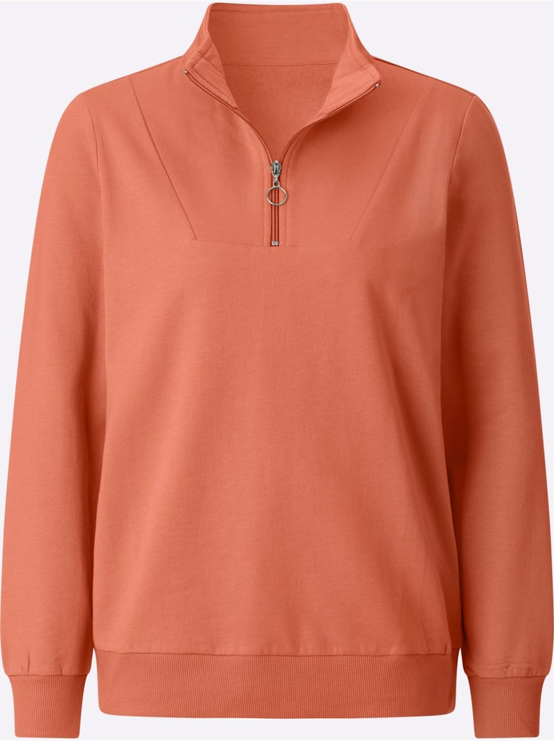 Sweatshirt pur coton - taille standard - witt Orange - Kiabi