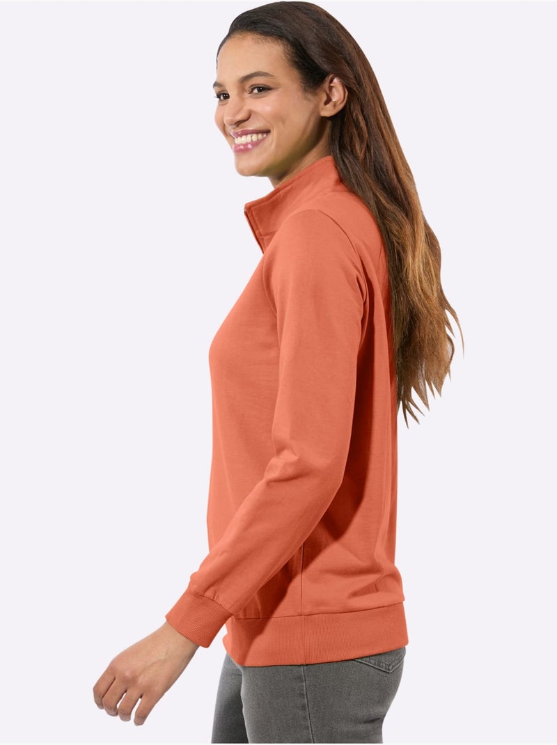 Sweatshirt pur coton - taille standard - witt Orange - Kiabi