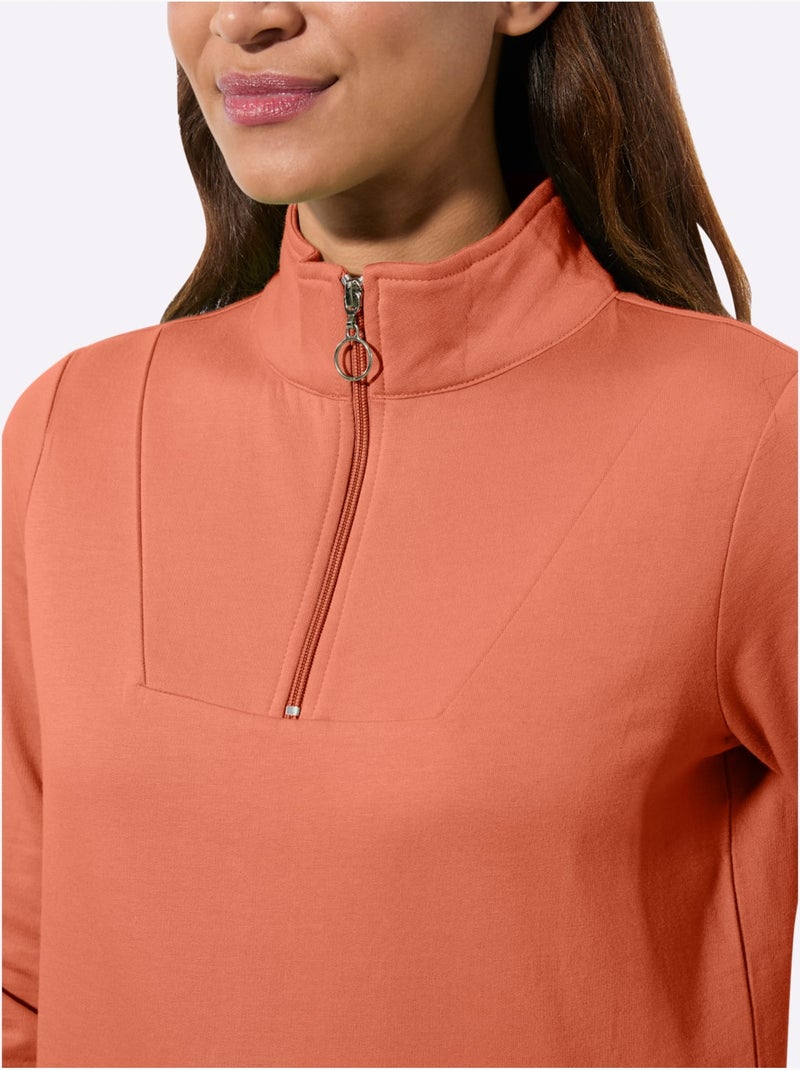 Sweatshirt pur coton - taille standard - witt Orange - Kiabi