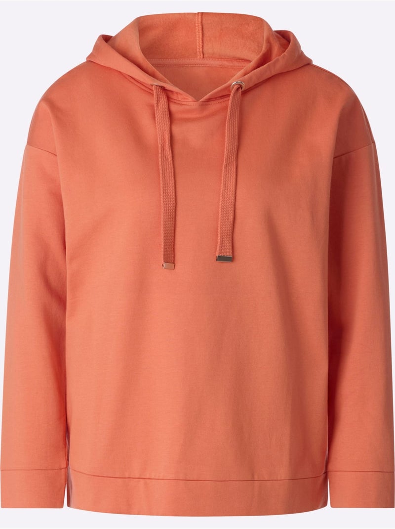 Sweatshirt pur coton - taille standard - witt Orange - Kiabi