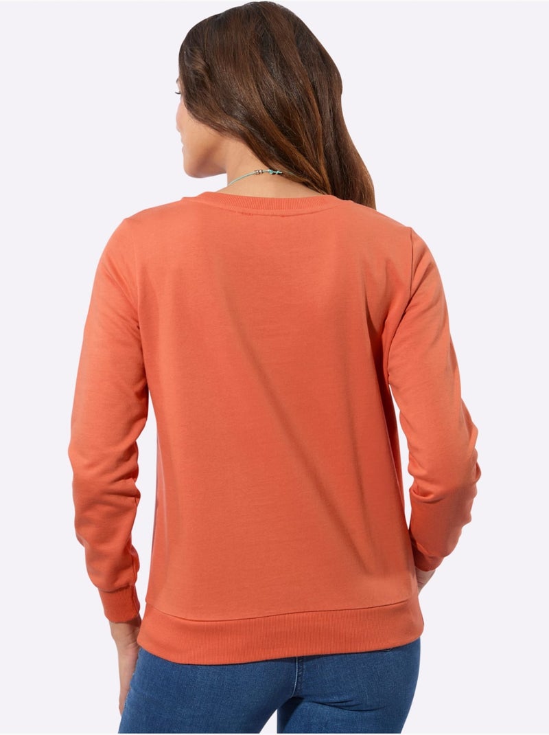 Sweatshirt pur coton - taille standard - witt Orange - Kiabi