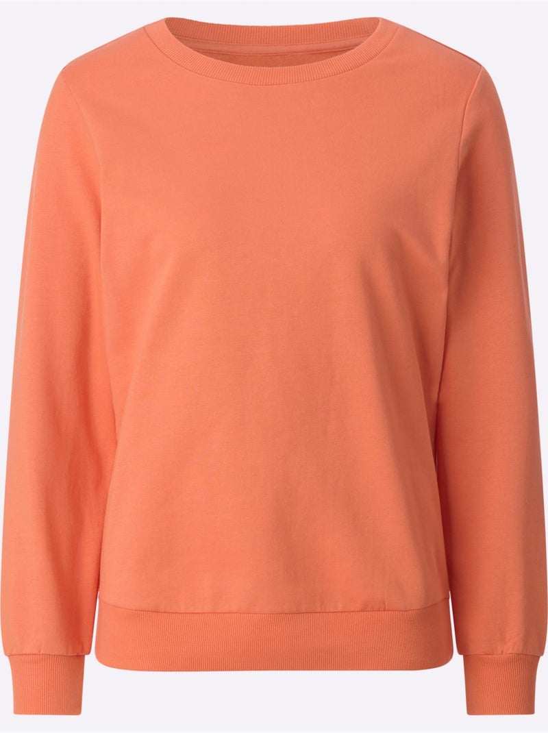 Sweatshirt pur coton - taille standard - witt Orange - Kiabi