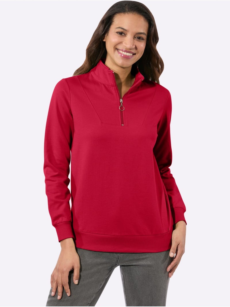 Sweatshirt pur coton - taille standard - witt Rouge - Kiabi