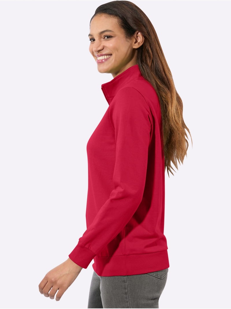 Sweatshirt pur coton - taille standard - witt Rouge - Kiabi