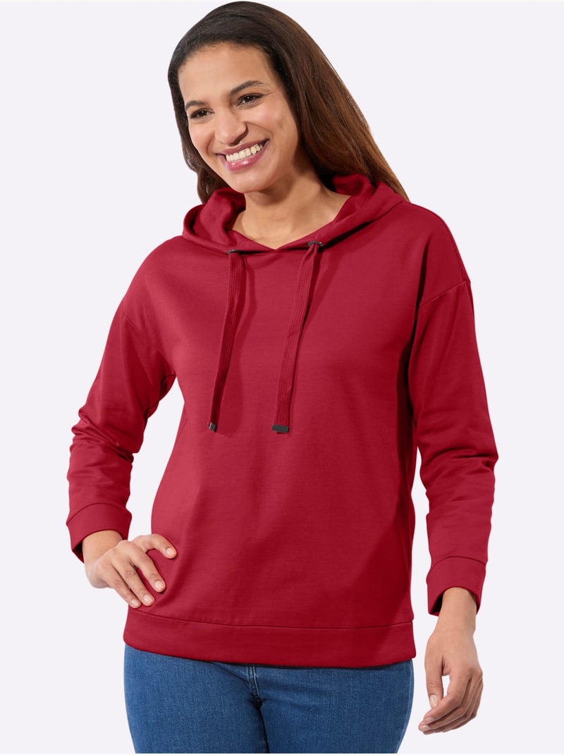 Sweatshirt pur coton - taille standard - witt Rouge - Kiabi