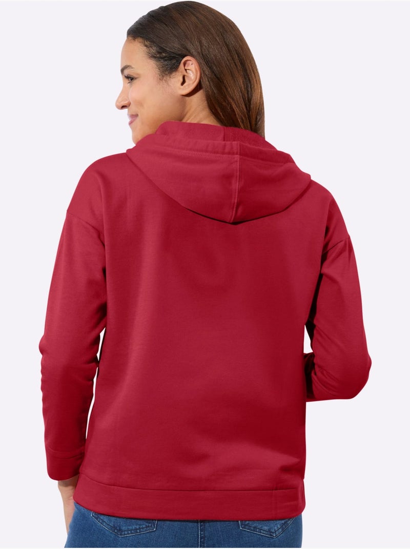 Sweatshirt pur coton - taille standard - witt Rouge - Kiabi