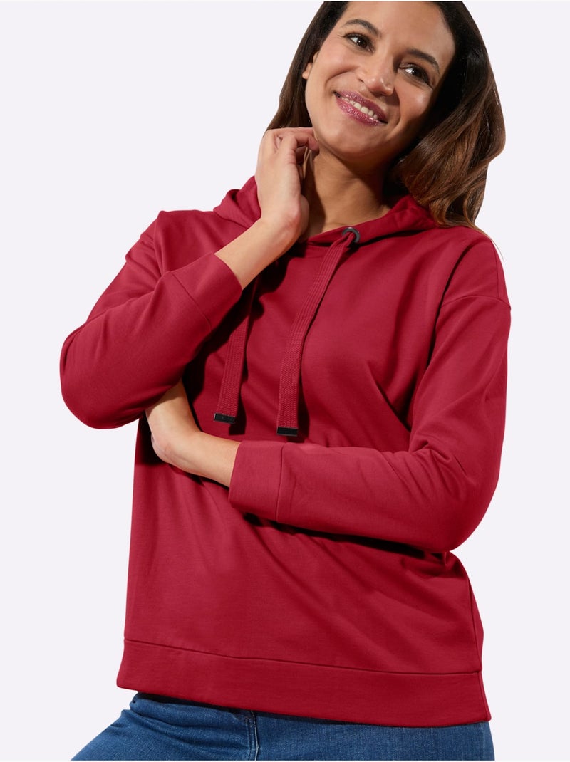 Sweatshirt pur coton - taille standard - witt Rouge - Kiabi