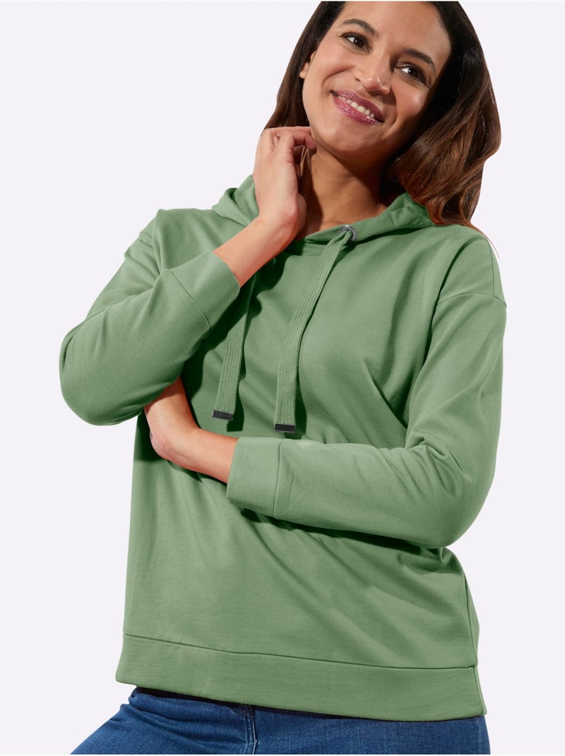 Sweatshirt pur coton - taille standard - witt Vert eucalyptus - Kiabi