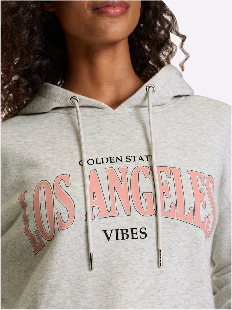 Sweatshirt Qualité Coton - Taille Standard - Helline Gris chiné - Kiabi
