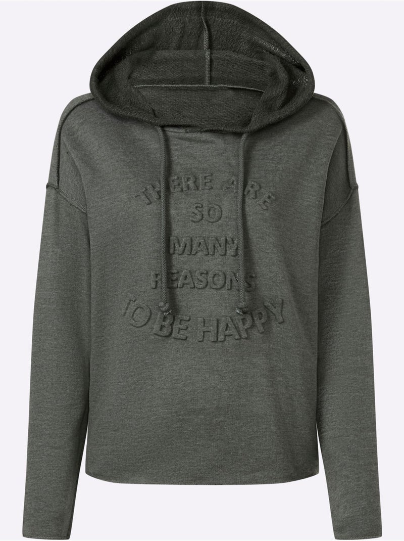 Sweatshirt Qualité Coton - Taille Standard - Helline Kaki - Kiabi