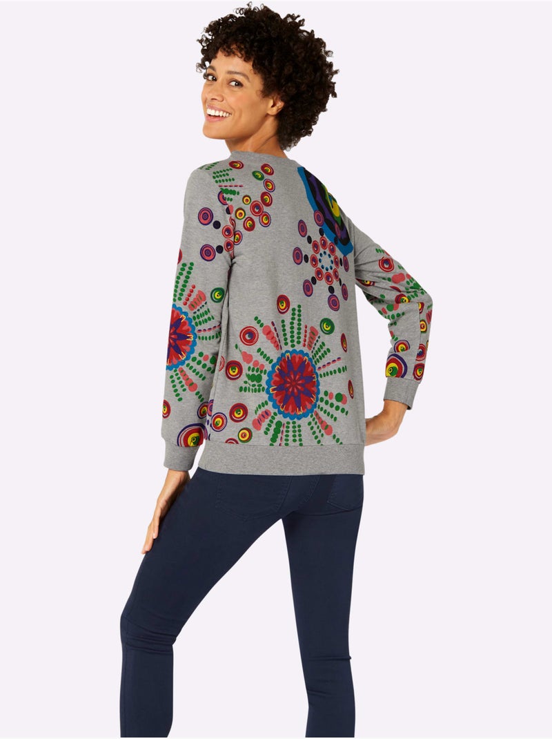 Sweatshirt qualité coton - taille standard - witt Gris chiné - Kiabi