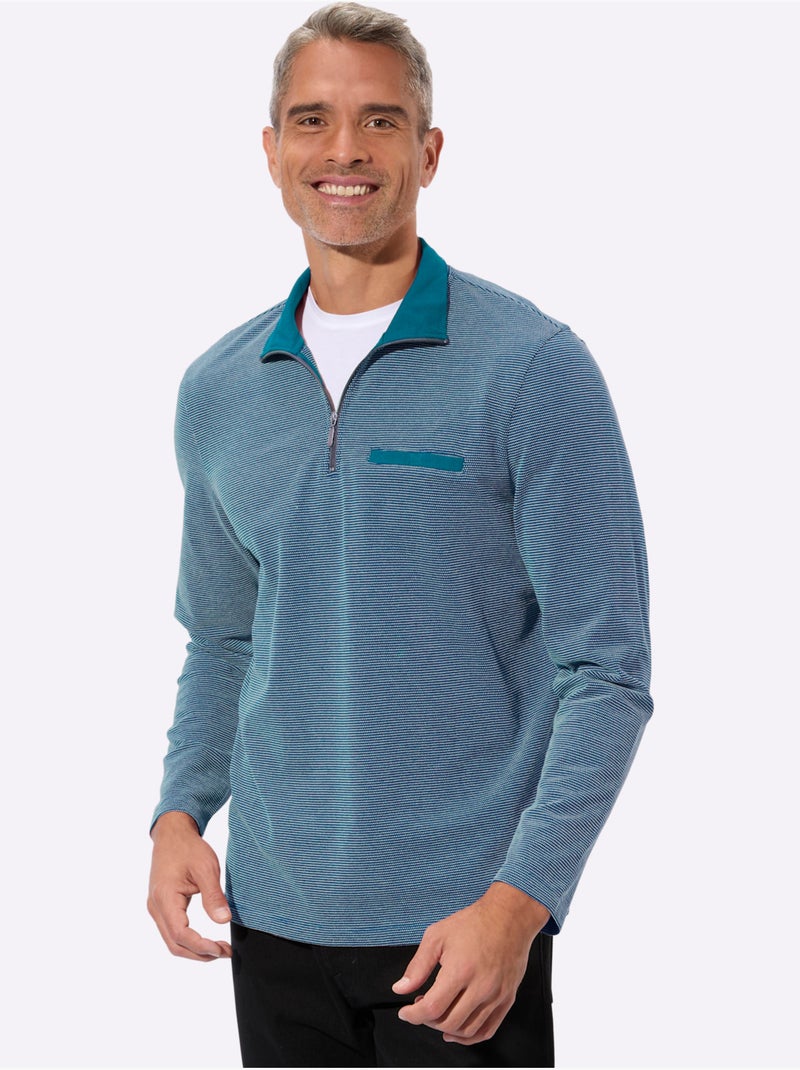 Sweatshirt Qualité Structurée Facile D'entretien - Taille Standard - Moda Vilona Bleu - Kiabi