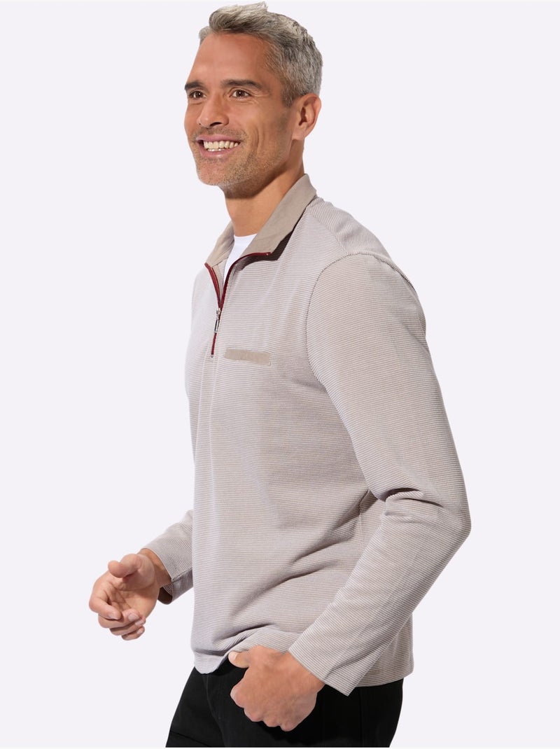 Sweatshirt Qualité Structurée Facile D'entretien - Taille Standard - Moda Vilona Ecru - Kiabi
