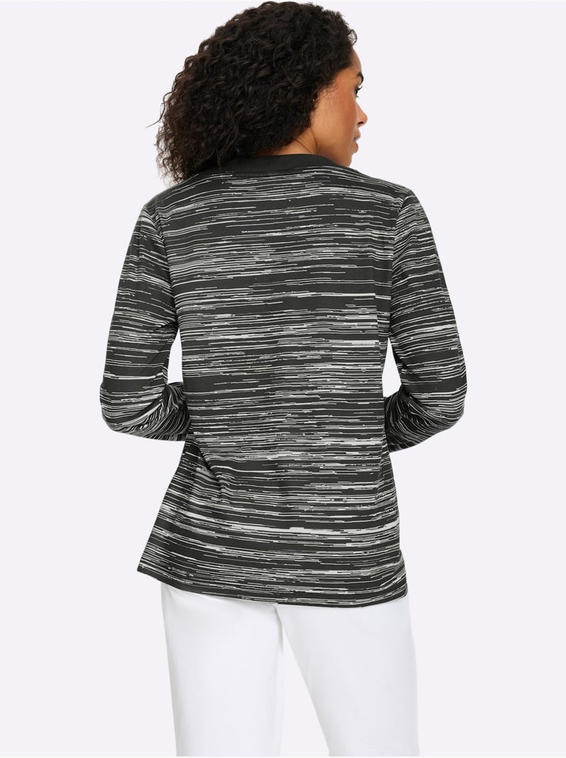 Sweatshirt Qualité Sweat Douce - Taille Standard - Moda Vilona Gris Blanc - Kiabi