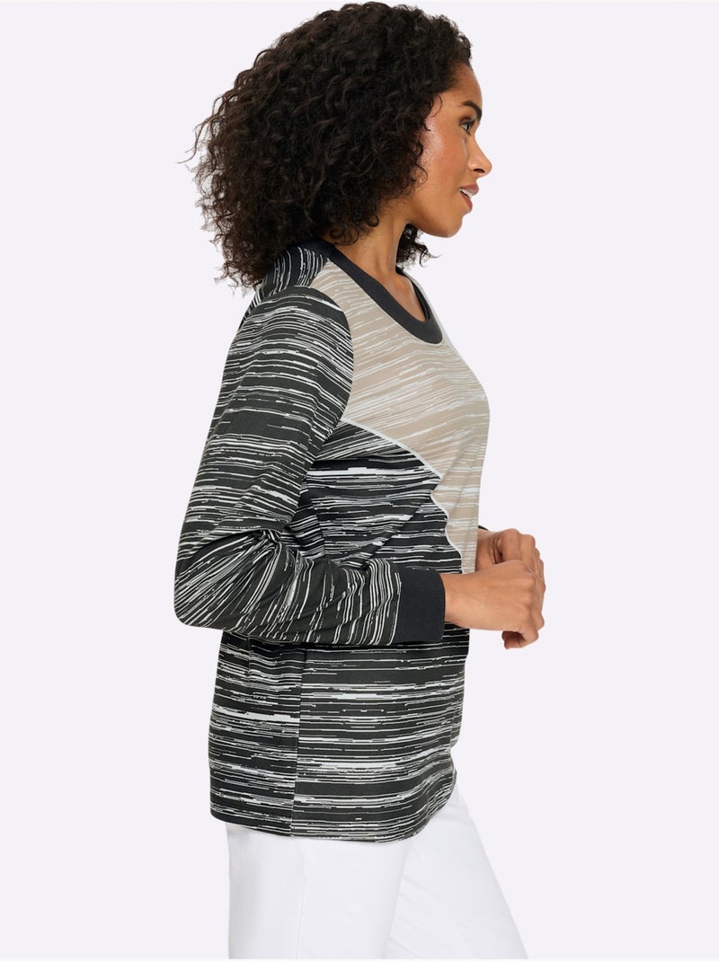 Sweatshirt Qualité Sweat Douce - Taille Standard - Moda Vilona Gris Blanc - Kiabi