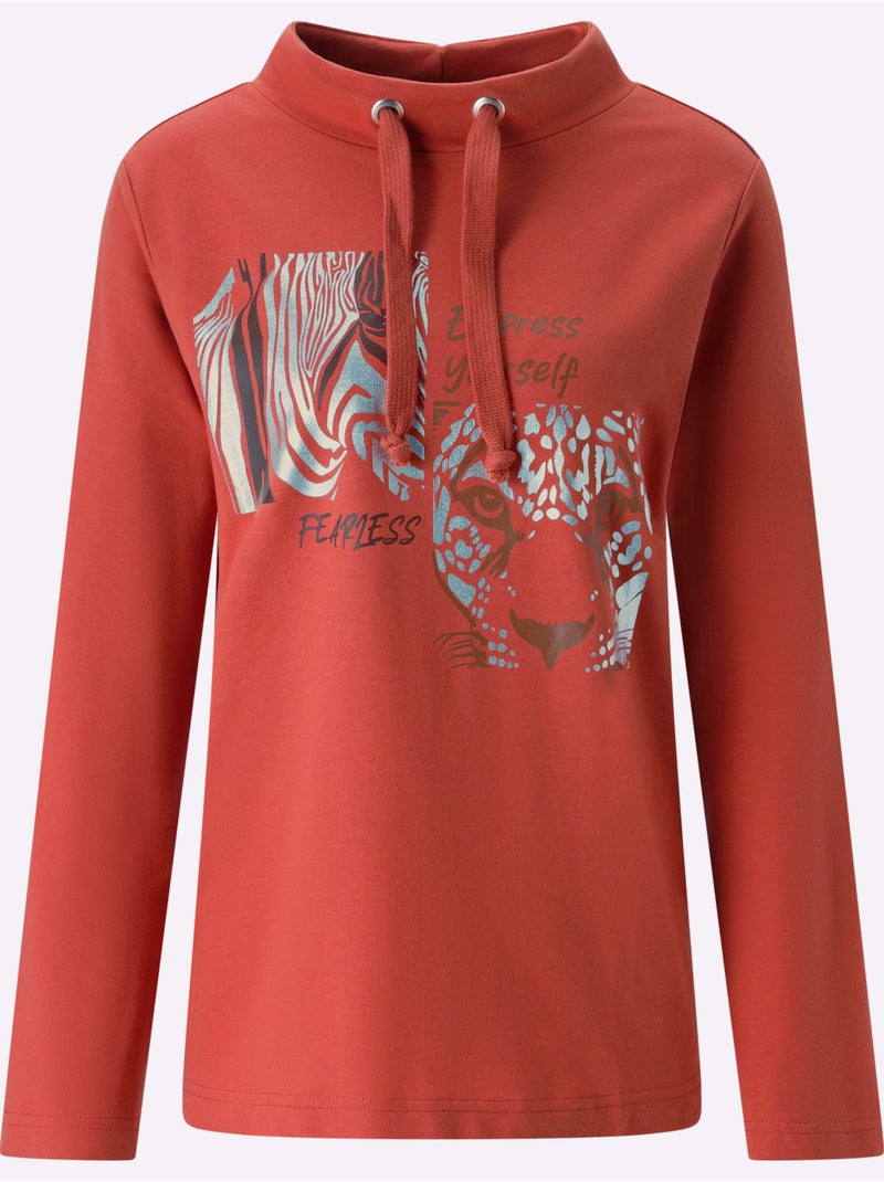 Sweatshirt Qualité Sweat Douce - Taille Standard - Moda Vilona Terre cuite - Kiabi