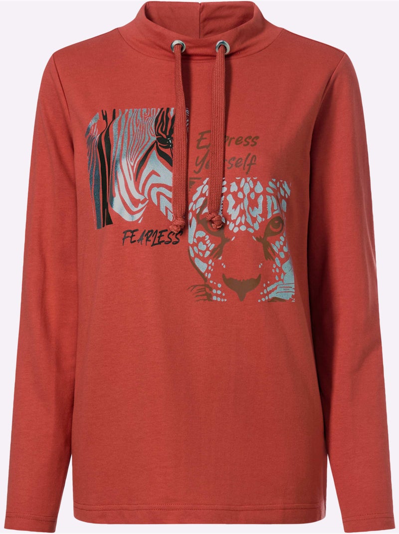 Sweatshirt Qualité Sweat Douce - Taille Standard - Moda Vilona Terre cuite - Kiabi