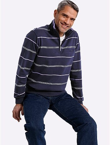 Sweatshirt rayures en fils teintés - taille standard - moda vilona