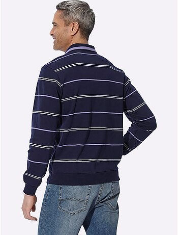 Sweatshirt rayures en fils teintés - taille standard - moda vilona