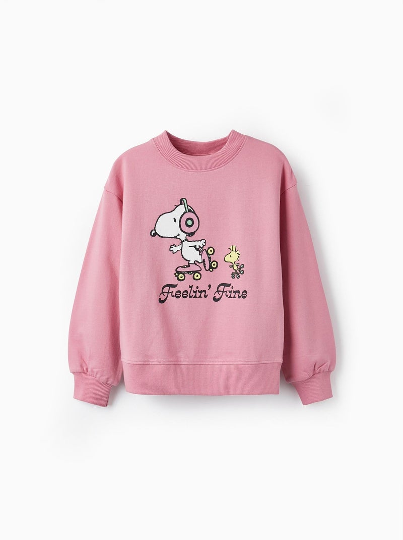 Sweatshirt rose à manches longues Snoopy pour fille SNOOPY Rose clair - Kiabi