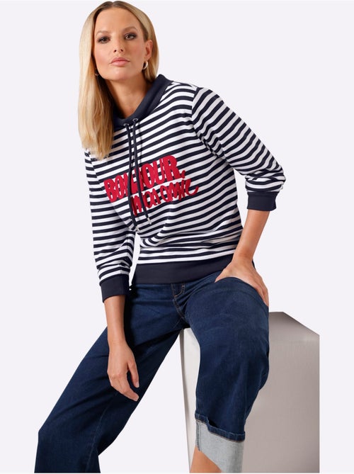 Sweatshirt Séduisant Motif à Rayures - Taille Standard - Helline - Kiabi Sweatshirt Séduisant Motif à Rayures - Taille Standard - Helline - Kiabi