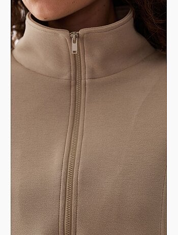 Sweatshirt silky touch à demi-zip penti