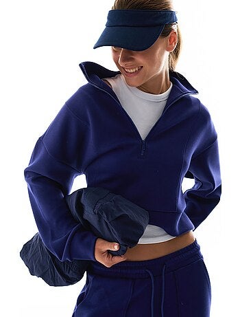 Sweatshirt silky touch à demi-zip penti