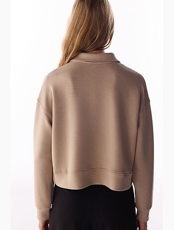 Sweatshirt silky touch à lacets et manches longues penti