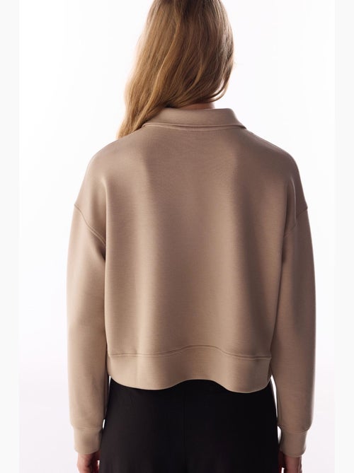 Sweatshirt silky touch à lacets et manches longues penti - Kiabi Sweatshirt silky touch à lacets et manches longues penti - Kiabi
