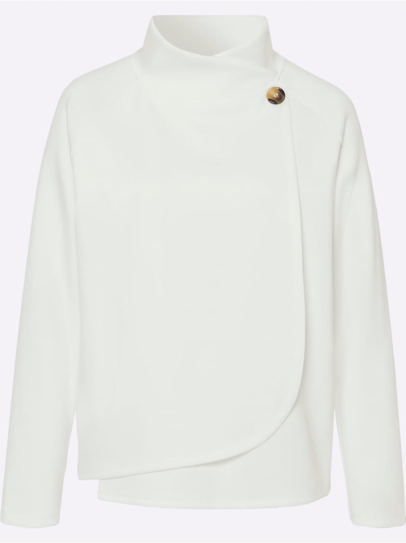 Sweatshirt Superposition Moderne - Taille Standard - Helline Ecru - Kiabi