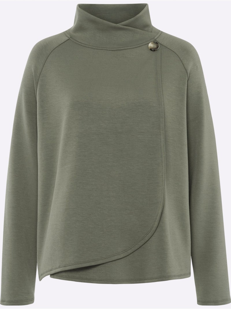 Sweatshirt Superposition Moderne - Taille Standard - Helline Kaki - Kiabi
