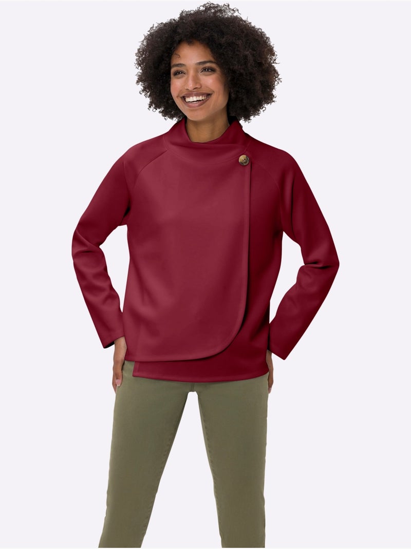 Sweatshirt Superposition Moderne - Taille Standard - Helline Rouge foncé - Kiabi