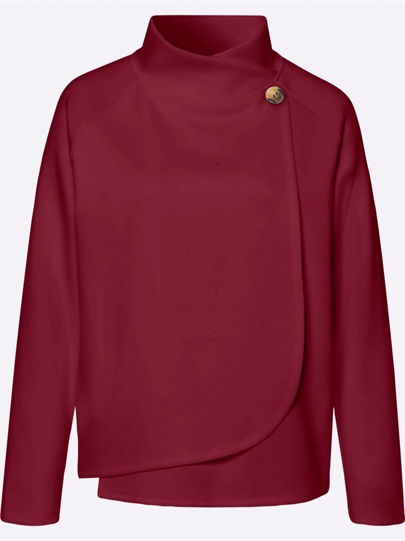 Sweatshirt Superposition Moderne - Taille Standard - Helline Rouge foncé - Kiabi
