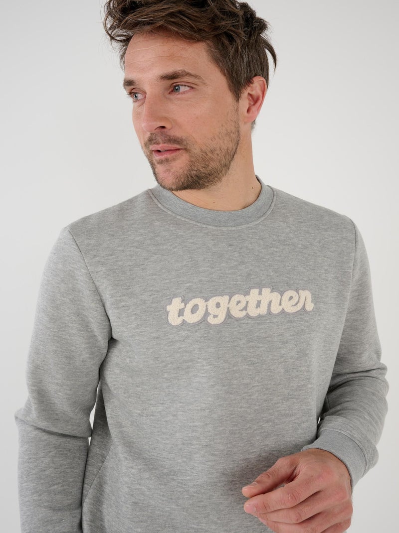 Sweatshirt Thermolactyl en molleton - Damart Gris - Kiabi