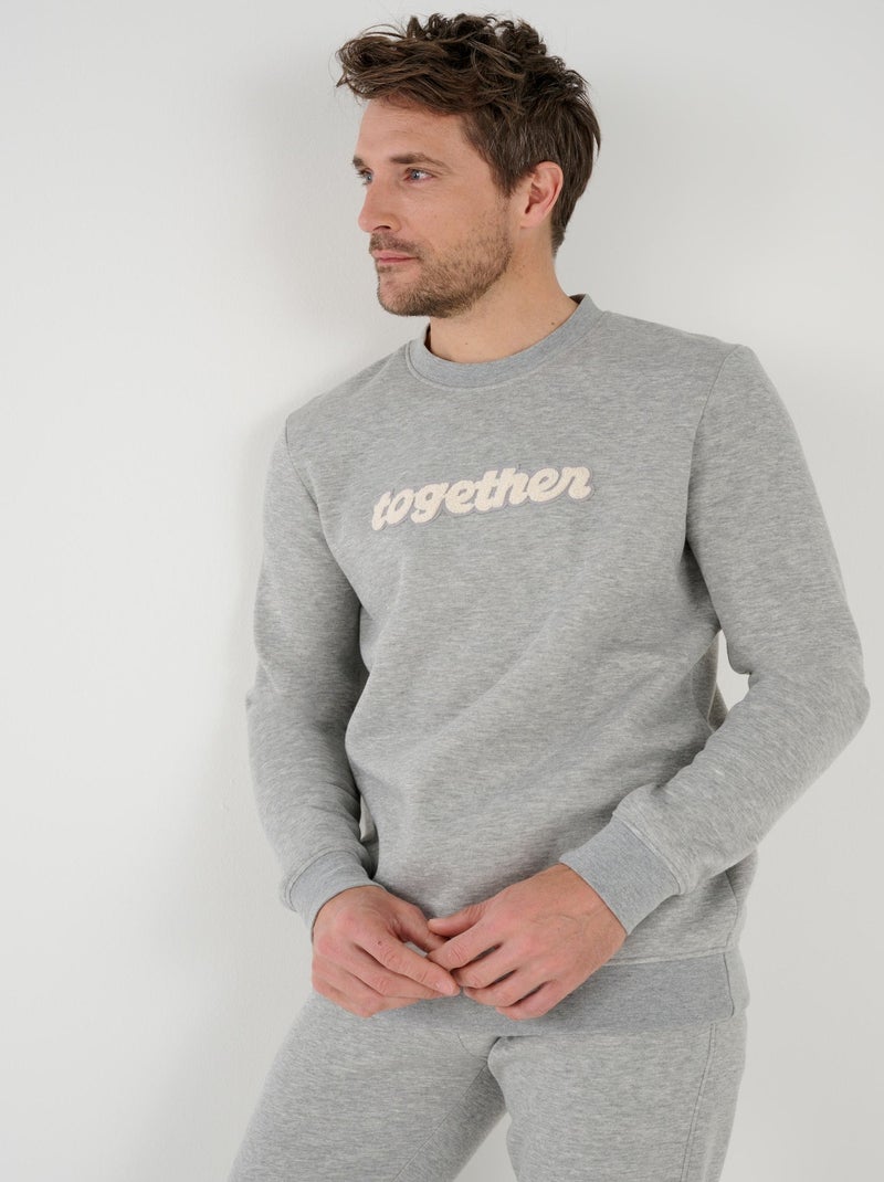 Sweatshirt Thermolactyl en molleton - Damart Gris - Kiabi