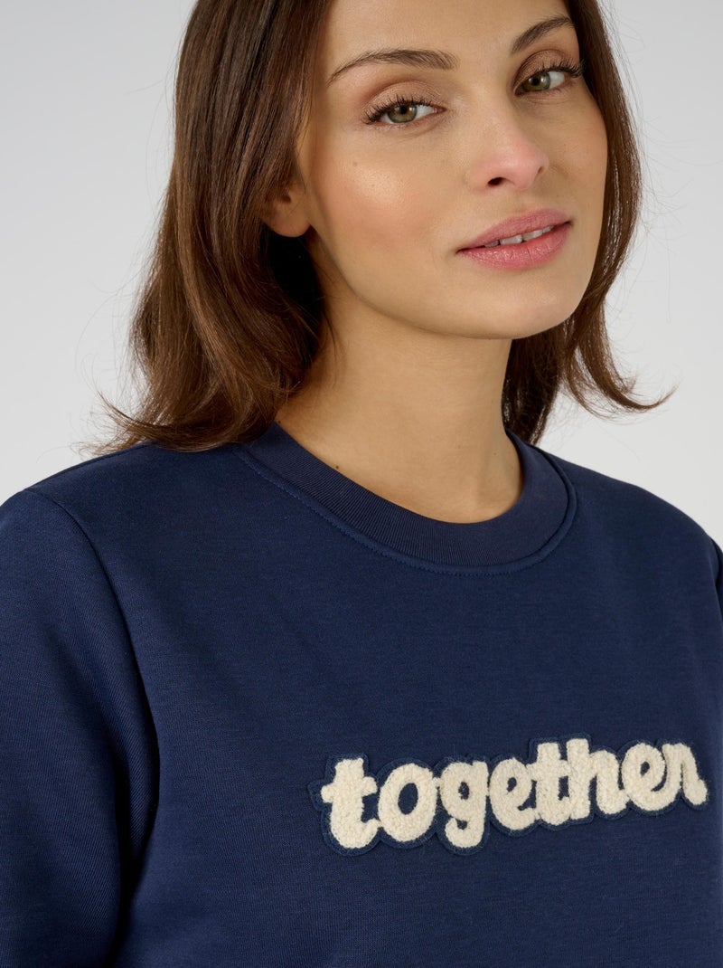 Sweatshirt Thermolactyl, molleton  - Damart Bleu marine - Kiabi