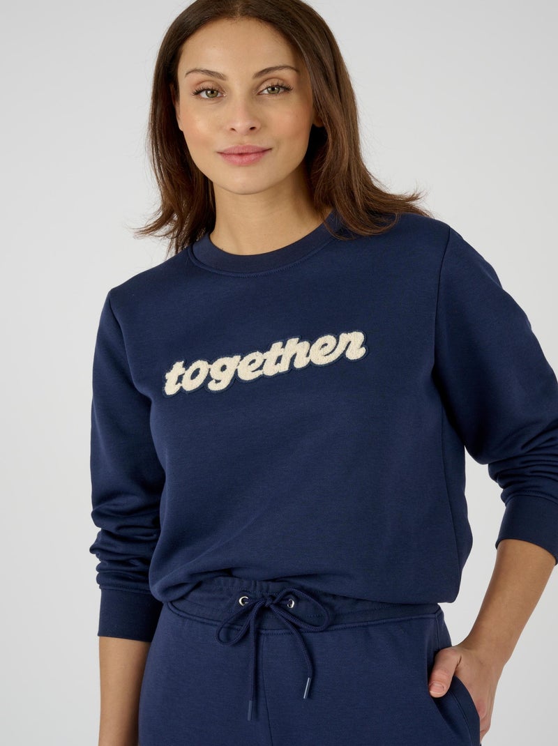 Sweatshirt Thermolactyl, molleton  - Damart Bleu marine - Kiabi