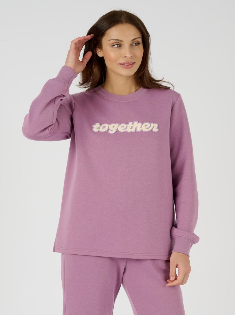 Sweatshirt Thermolactyl, molleton  - Damart Rose parme - Kiabi