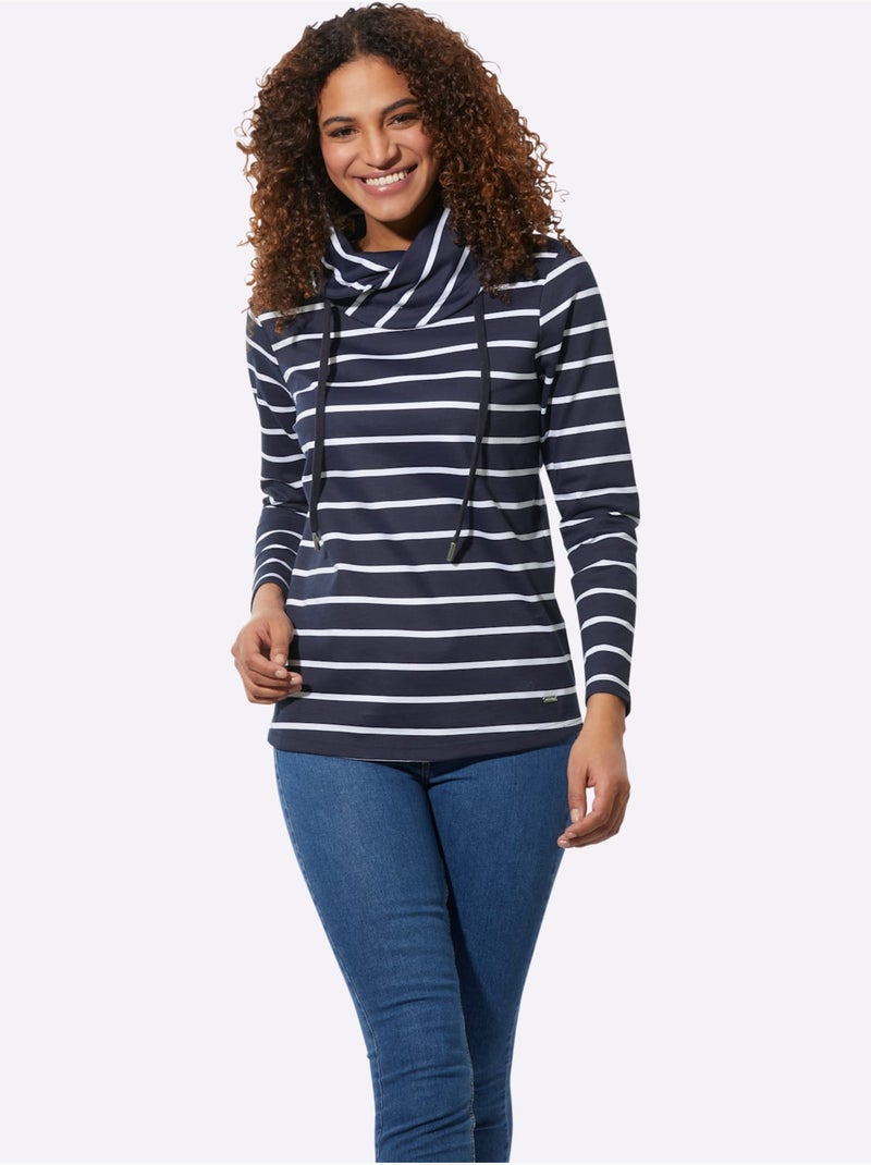 Sweatshirt très agréable à porter - taille standard - witt Blanc/Marine - Kiabi