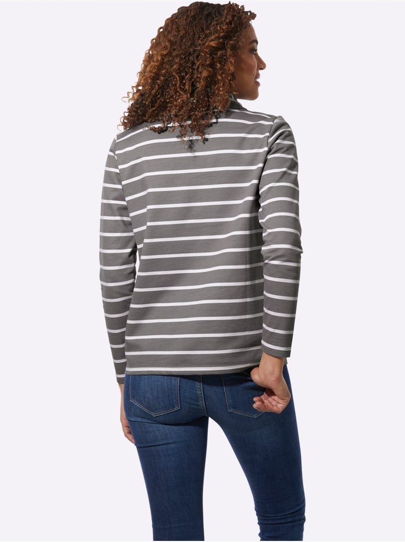Sweatshirt très agréable à porter - taille standard - witt Gris Blanc - Kiabi
